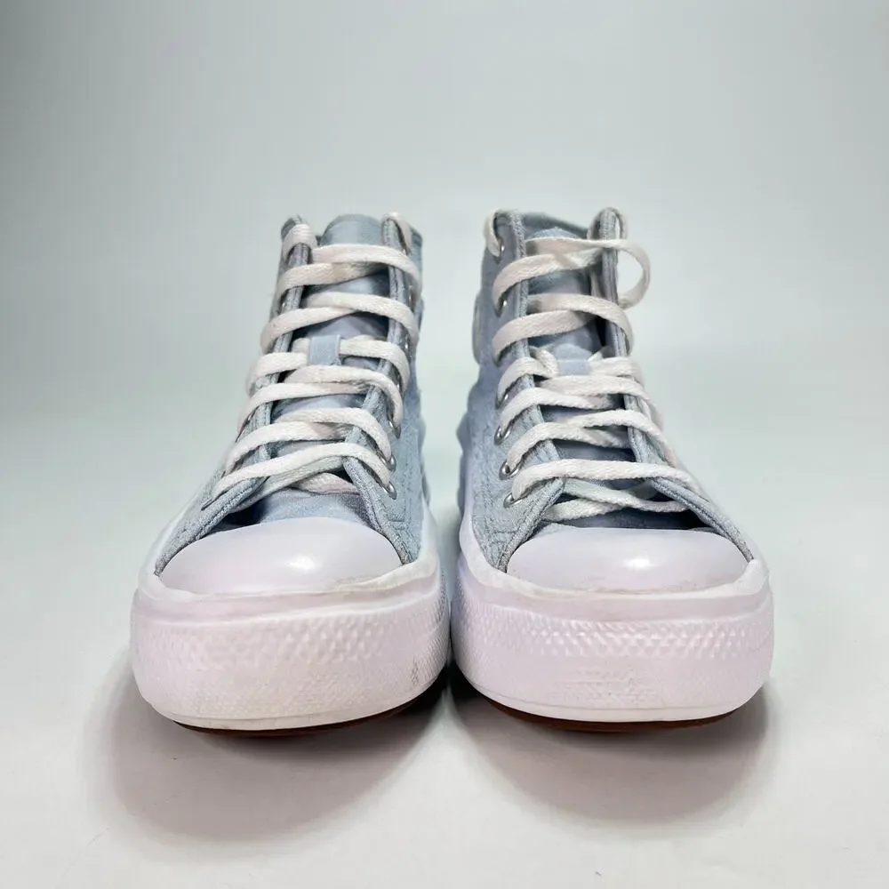 Converse Chuck Taylor All Star Move Light Blue Platform Shoes A03810C Youth Sz 2